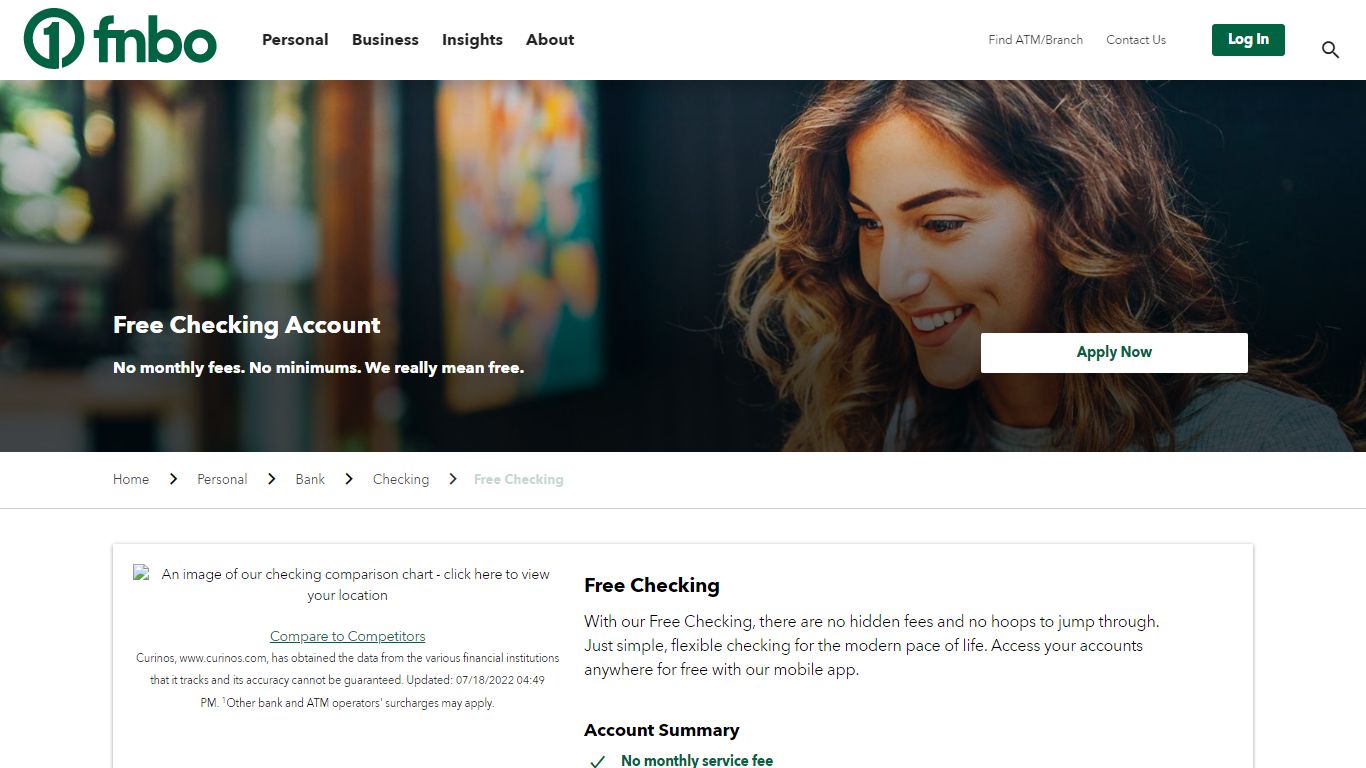 Free Checking Account, No Hidden Fees | FNBO